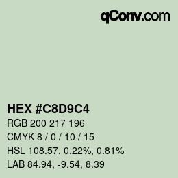 Color code: HEX #C8D9C4 | qconv.com