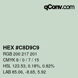 Color code: HEX #C8D9C9 | qconv.com