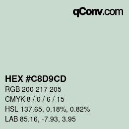 Color code: HEX #C8D9CD | qconv.com