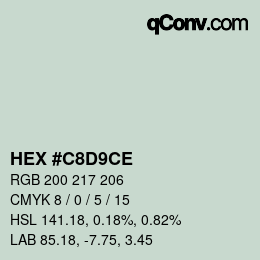 Color code: HEX #C8D9CE | qconv.com