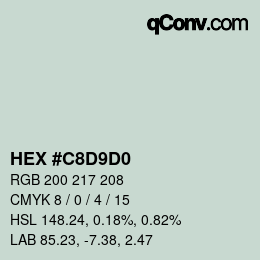 Color code: HEX #C8D9D0 | qconv.com