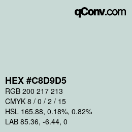 カラーコード: HEX #C8D9D5 | qconv.com