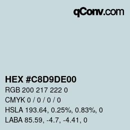 Color code: HEX #C8D9DE00 | qconv.com