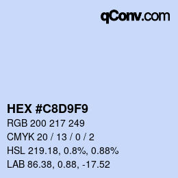 カラーコード: HEX #C8D9F9 | qconv.com