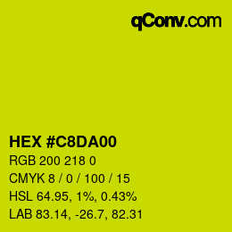 Color code: HEX #C8DA00 | qconv.com