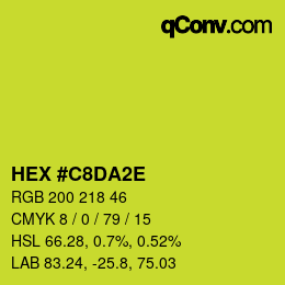Color code: HEX #C8DA2E | qconv.com