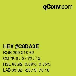 カラーコード: HEX #C8DA3E | qconv.com