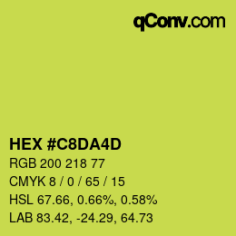カラーコード: HEX #C8DA4D | qconv.com
