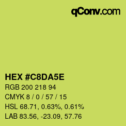 カラーコード: HEX #C8DA5E | qconv.com