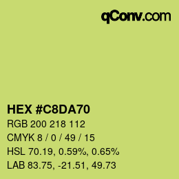 Color code: HEX #C8DA70 | qconv.com