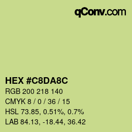 Color code: HEX #C8DA8C | qconv.com