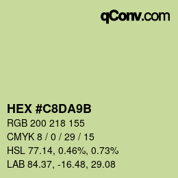 カラーコード: HEX #C8DA9B | qconv.com