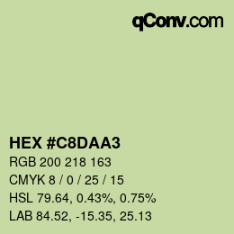 カラーコード: HEX #C8DAA3 | qconv.com