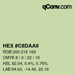 Color code: HEX #C8DAA9 | qconv.com