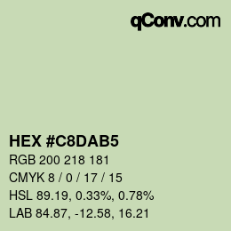 カラーコード: HEX #C8DAB5 | qconv.com