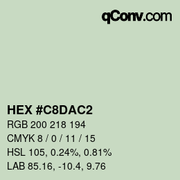 Color code: HEX #C8DAC2 | qconv.com