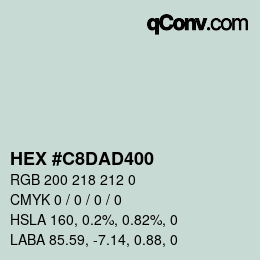 Color code: HEX #C8DAD400 | qconv.com