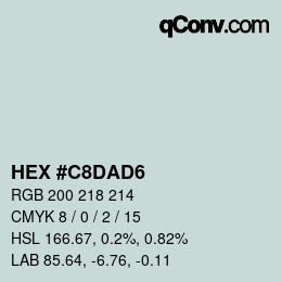 カラーコード: HEX #C8DAD6 | qconv.com
