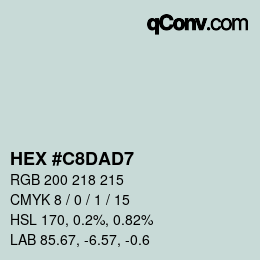 カラーコード: HEX #C8DAD7 | qconv.com