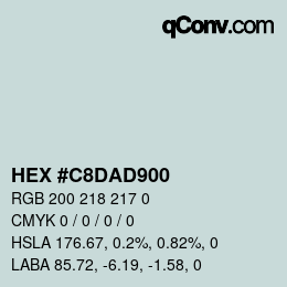 Color code: HEX #C8DAD900 | qconv.com