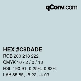 Color code: HEX #C8DADE | qconv.com