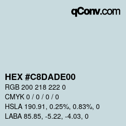 Color code: HEX #C8DADE00 | qconv.com
