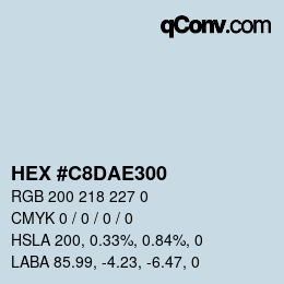 Color code: HEX #C8DAE300 | qconv.com