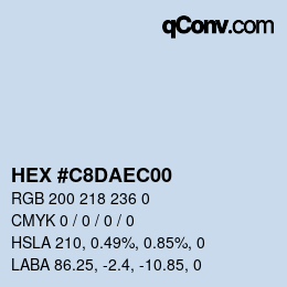 颜色代码: HEX #C8DAEC00 | qconv.com