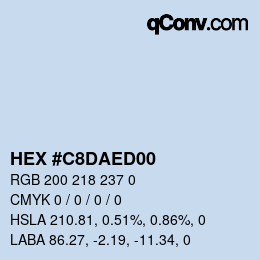 Color code: HEX #C8DAED00 | qconv.com