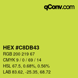 颜色代码: HEX #C8DB43 | qconv.com