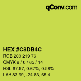 カラーコード: HEX #C8DB4C | qconv.com