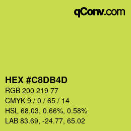 颜色代码: HEX #C8DB4D | qconv.com