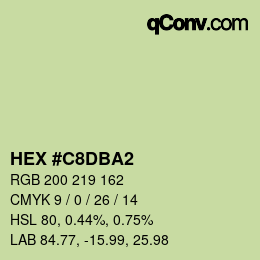 Color code: HEX #C8DBA2 | qconv.com