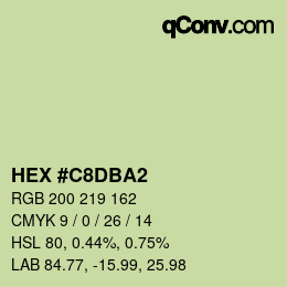 Código de color: HEX #C8DBA2 | qconv.com