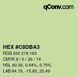 Color code: HEX #C8DBA3 | qconv.com