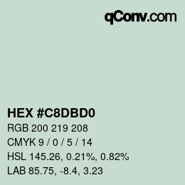 カラーコード: HEX #C8DBD0 | qconv.com