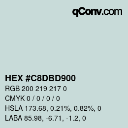 Color code: HEX #C8DBD900 | qconv.com