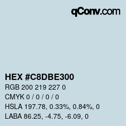 Color code: HEX #C8DBE300 | qconv.com