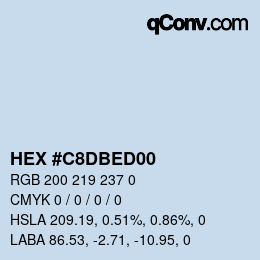 Code couleur: HEX #C8DBED00 | qconv.com