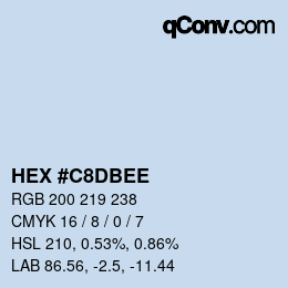 Color code: HEX #C8DBEE | qconv.com