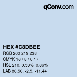 カラーコード: HEX #C8DBEE | qconv.com