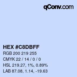 Color code: HEX #C8DBFF | qconv.com