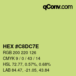 Color code: HEX #C8DC7E | qconv.com