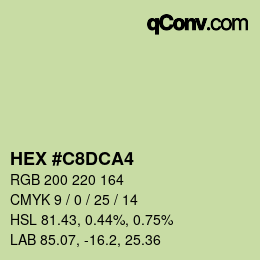 Farbcode: HEX #C8DCA4 | qconv.com