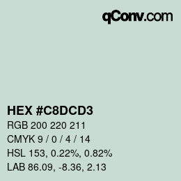 カラーコード: HEX #C8DCD3 | qconv.com