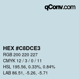 Color code: HEX #C8DCE3 | qconv.com