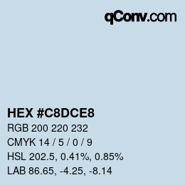 カラーコード: HEX #C8DCE8 | qconv.com