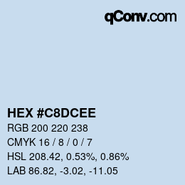 カラーコード: HEX #C8DCEE | qconv.com