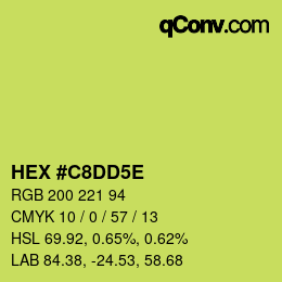カラーコード: HEX #C8DD5E | qconv.com