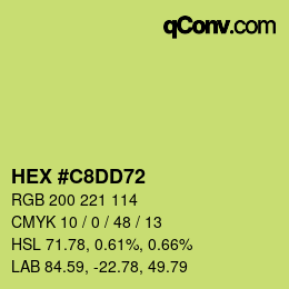 カラーコード: HEX #C8DD72 | qconv.com